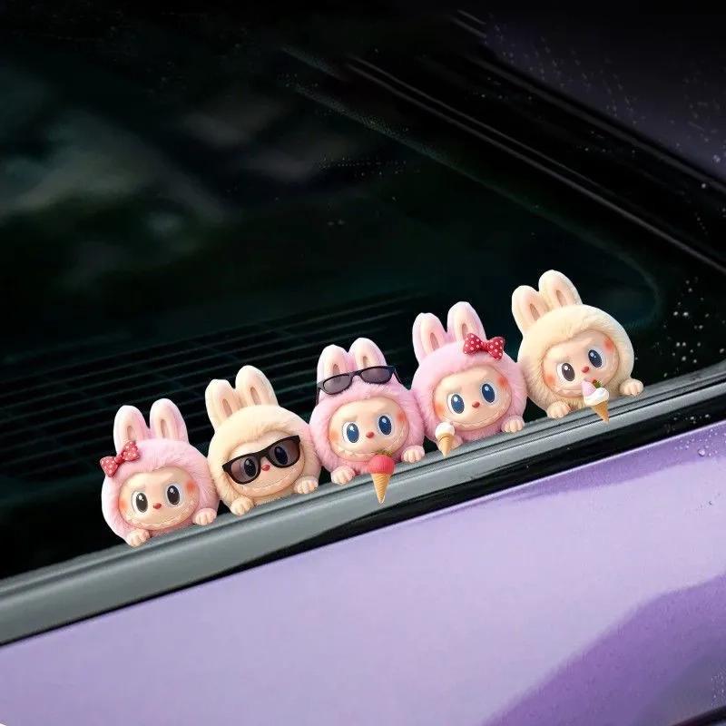 Cute Car Window, Canvas Cartoon Plush Toy, Surrounding Car Window Glass, Luggage Compartment, Computer Decoration Sticker