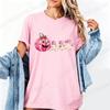 Pink Pumpkin Ghost Tee Shirts Breast Cancer Halloween Shirt T-Shirts in October We Wear Pink T-Shirts Short Sleeve Women's Tops