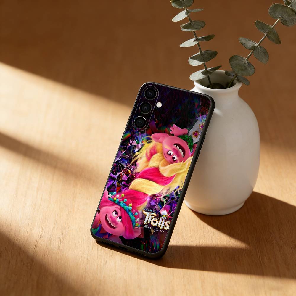 Мультяшный чехол для телефона с изображением T-Trolls Band T-Together для Samsung Galaxy A13, 21s, 22, 31, 32, 52, 53, 71, 72, 73, Мягкая черная крышка