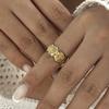 316L Stainless Steel Ocean Starfish Open Ring for Women Fashion Star Flower Irregular Geometric Ring Adjustable Finger Jewelry