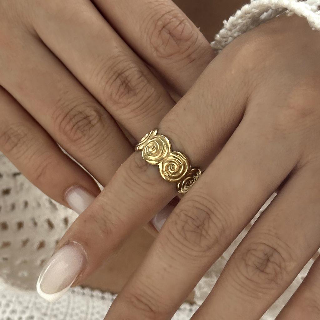 316L Stainless Steel Ocean Starfish Open Ring for Women Fashion Star Flower Irregular Geometric Ring Adjustable Finger Jewelry