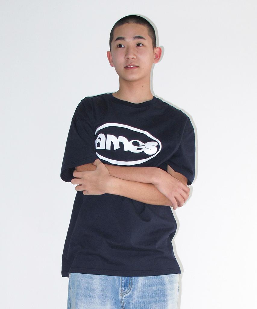 AMES-WORLDWIDE Футболка с символом логотипа Ames Circle Логотип: Темно-синий