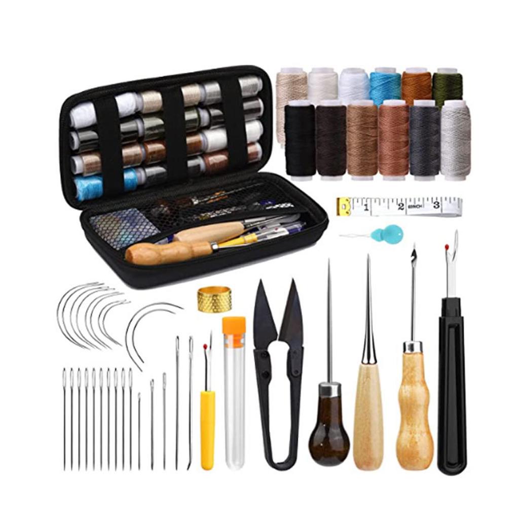 Наборы для шитья Дорожные кожаные наборы для шитья Взрослые Профессиональные швейные принадлежности Включают иглу нить распарыватели для начинающих