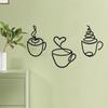Add Charm To Your Kitchen with 3-Piece Coffee Cup Metal Wall Art - Stylish Home Decor and Metal Wall Hanging