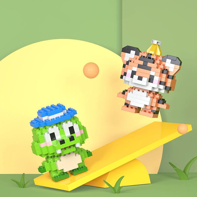 DIY Мультяшные животные Строительный набор блоков Micro ABS Пластик Мини-блоки Строительство включает в себя Тигры Медведи MOC Строительные игрушки