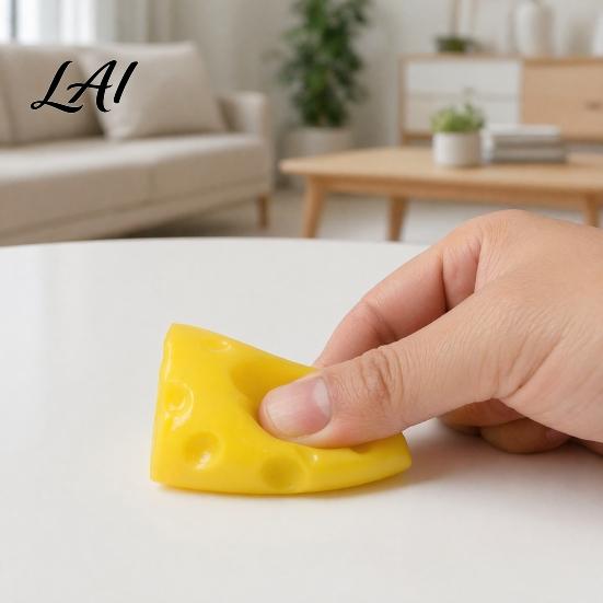 Relaxation Hand Toy Shapeable Cheese Squeeze Toy Anxiety Relief Triangle Sensory Portable Stress Reliever Slow Rising Cube Pinch Home Office Tool