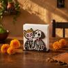 Gothic Home Accessories Day of The Dead Wooden Skull Napkin Holder, Decorative Floral Tissue Dispenser, Holder Dia De Los Muertos Paper Towel