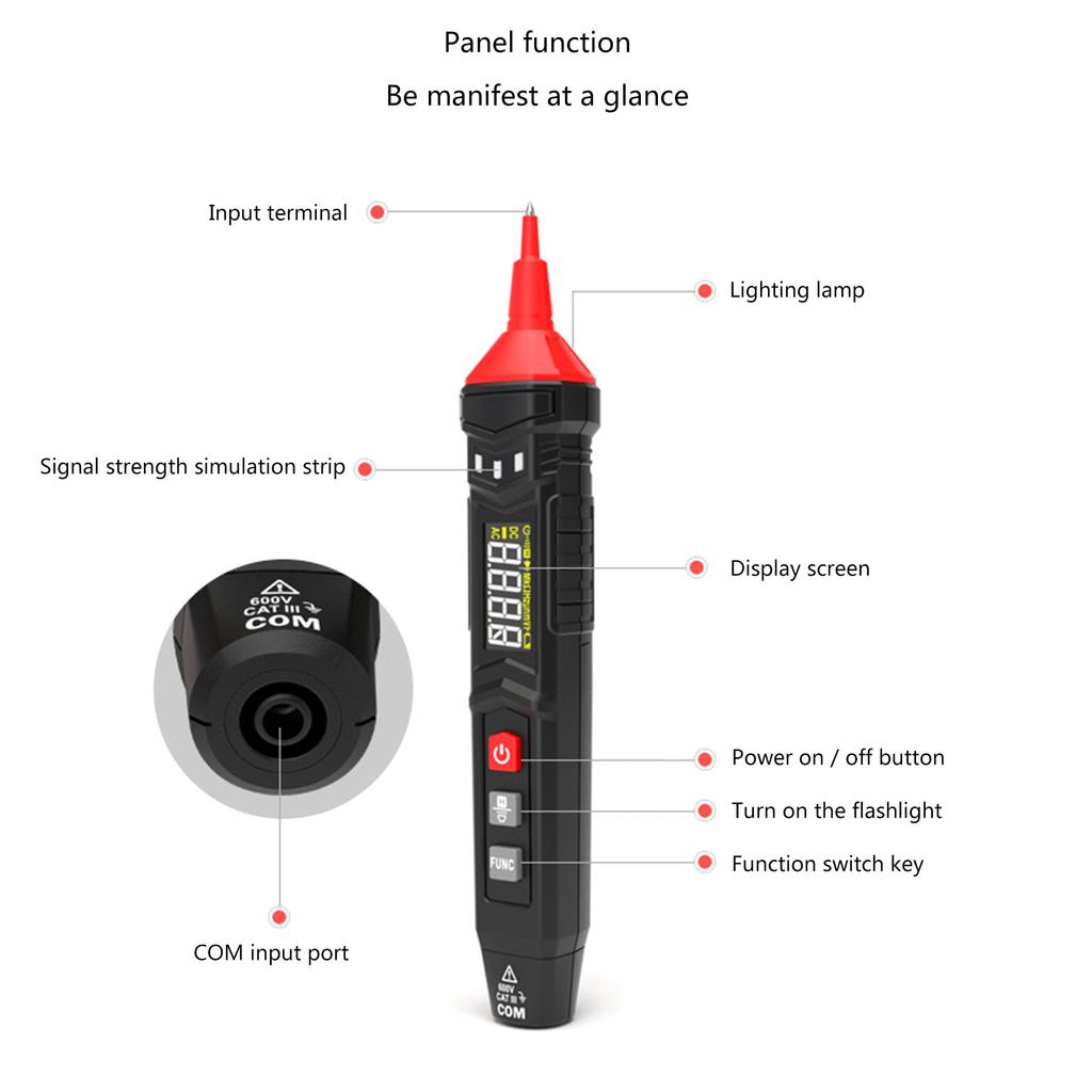 Multimeter Tester Pen Type Voltage Detector Automatic Tester Capacitance Pen Electric Meter Tool Digital Voltmeter Meter
