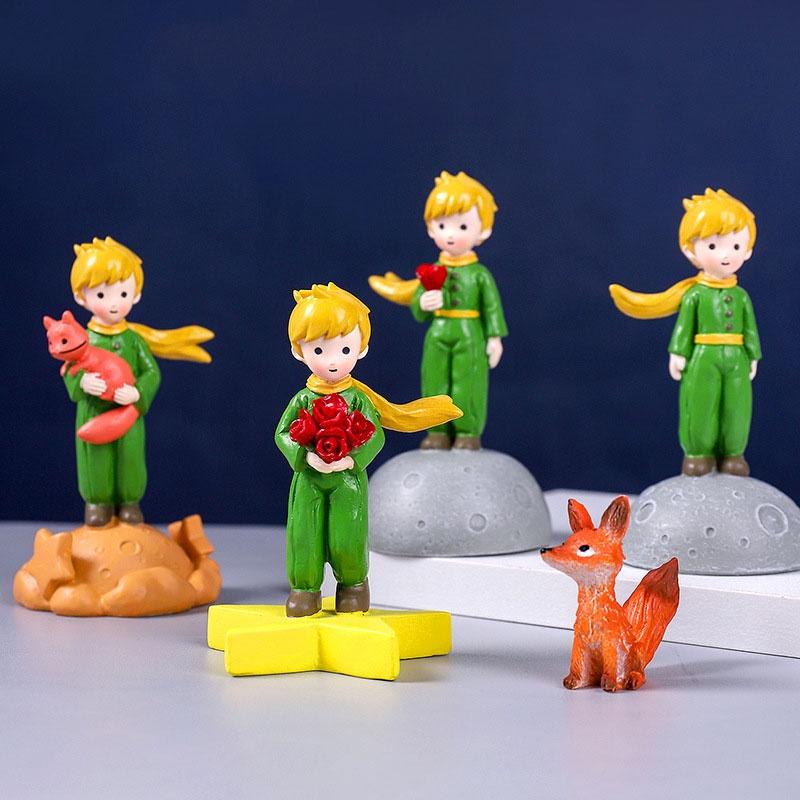 Top Quality Resin Crafts Little Prince Fox Cake Baking Eternal Flower Mini Ornaments Wholesale