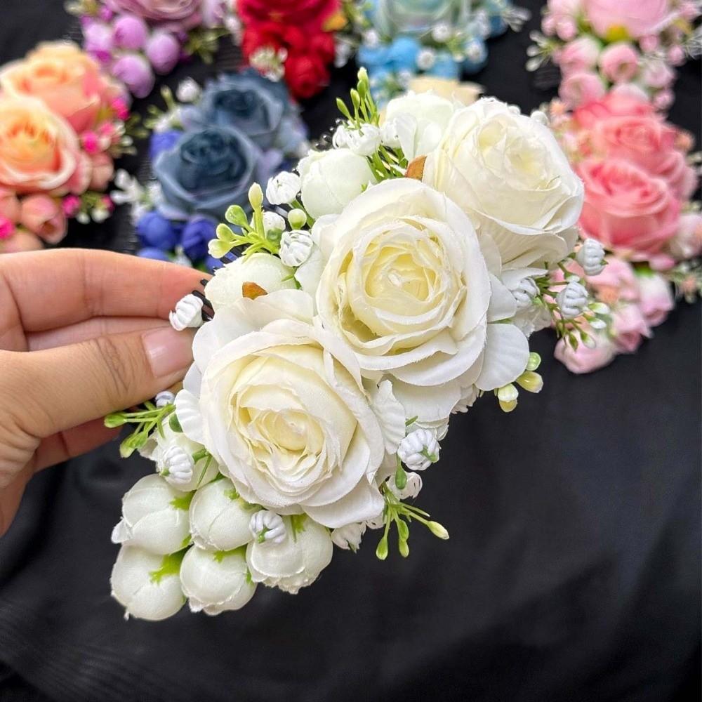Thai Style Flowers Hairpin Sweet Chignon Hair Clips Rose Hair Comb Water Splashing Festival