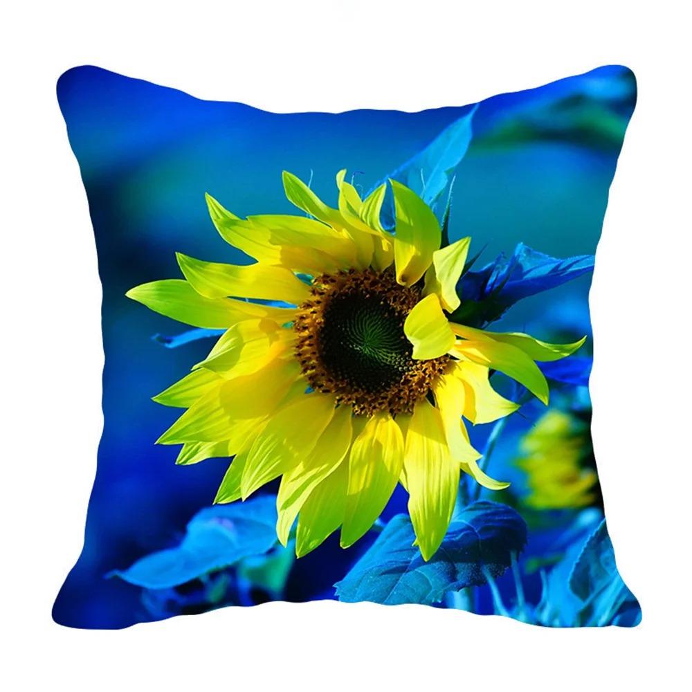 Подсолнух Принт Наволочка Офис Гостиная Дом Наволочка Украшения для Машины