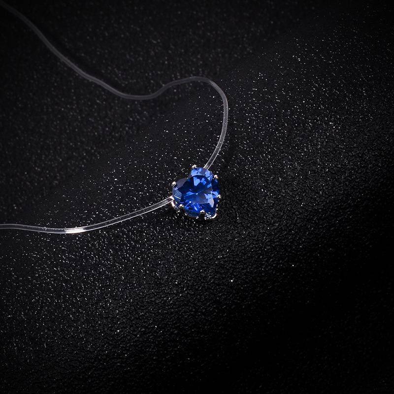 Ожерелье Цвет Циркон Мори Стиль Простое Прозрачное Короткое Ожерелье Рыбной Линии Подвеска