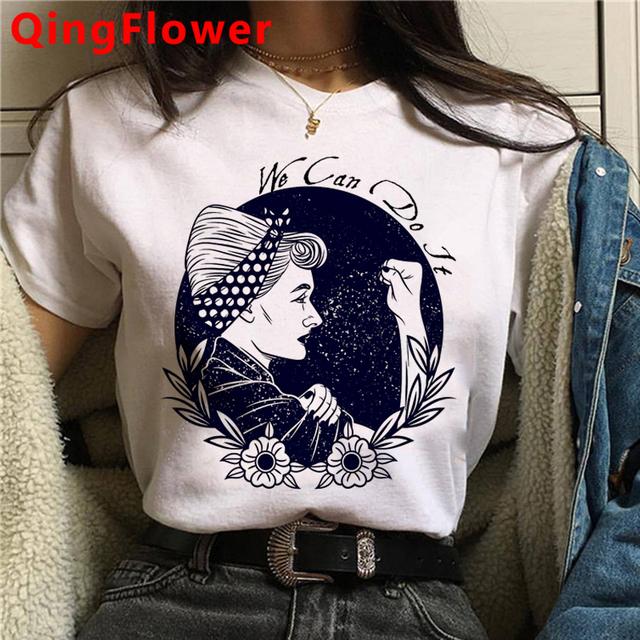 Футболка Feminist Girl Power Grl Pwr Feminism, женская уличная одежда, японская одежда в стиле гранж, футболка