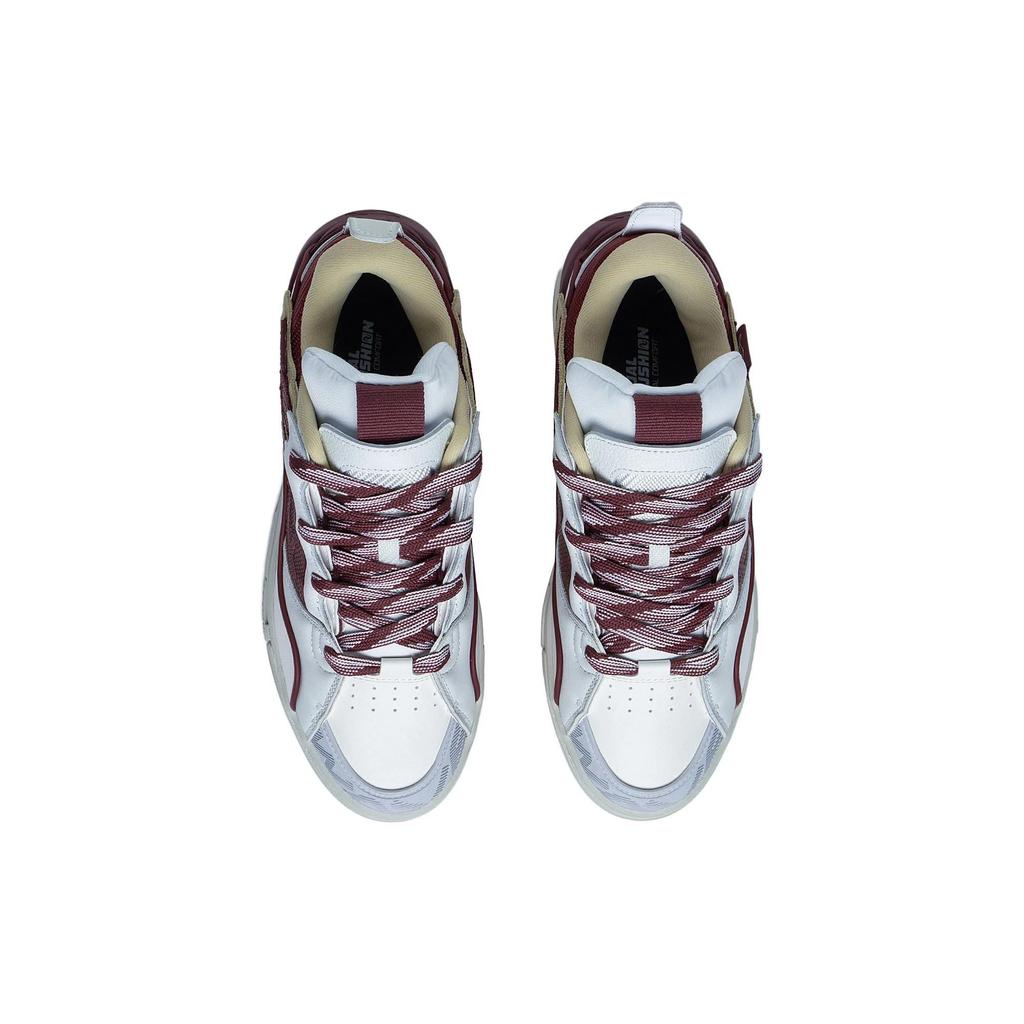 Li Ning We Wu Golden Non-Slip Wear-Resistant Low-Top Skate Shoes Men Skate Shoes White Red AECS073-6