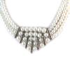 Les Trésors De Lily [N8851] - Silver Ivory Designer 'Sissi' Necklace (3 Rows)