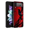 Black Raven Hard PC Phone Case For Samsung Galaxy Z Flip 7 6 5 4 Black Cover For Galaxy Z Flip 3 Foldable Shell Fundas Capas Bag