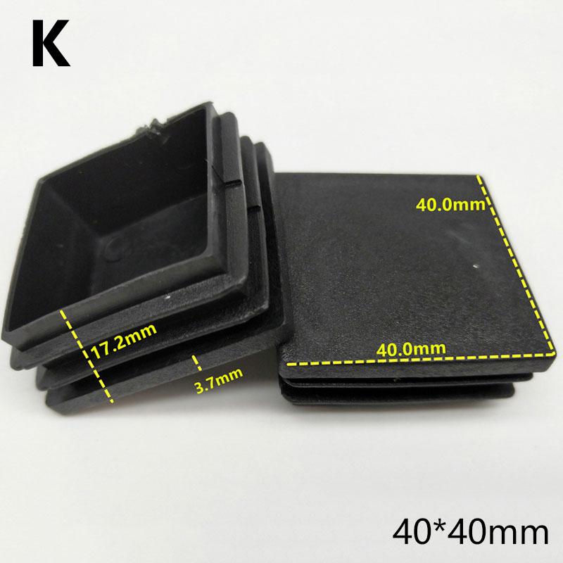 10 шт., черные заглушки для трубок, вставки для труб, квадратные торцевые заглушки, защитные накладки для пола, накладки на ножки мебели, подушечки для ножек