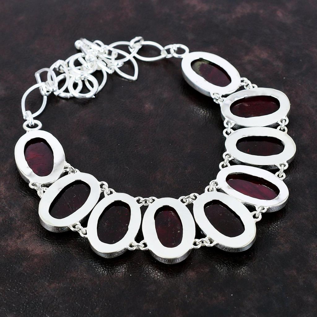 Ожерелье из лабрадорита Red Fire Ювелирные изделия ручной работы Ожерелье из стерлингового серебра 925 пробы Дизайнерские украшения из драгоценных камней Регулируемая цепочка Ожерелье Подарок для мамы