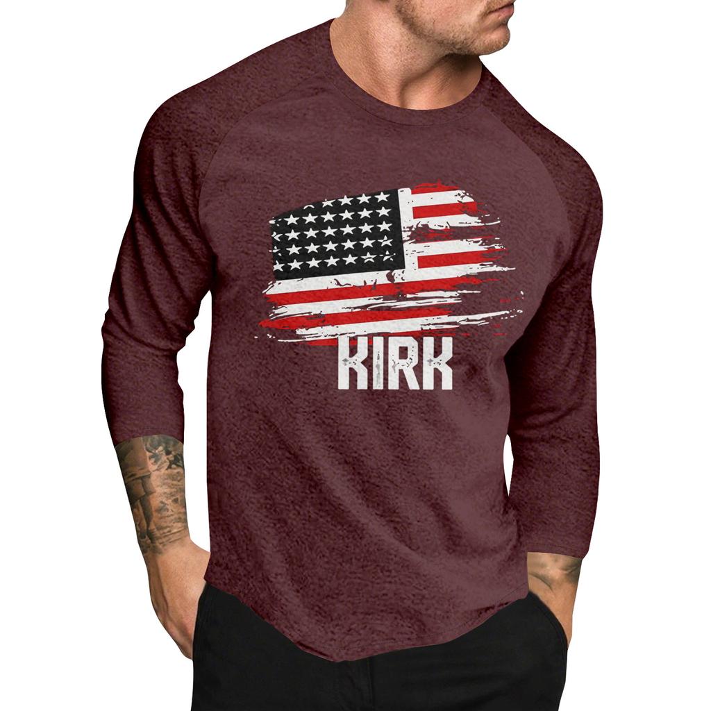 Casual Printed Raglan Sleeve Men's Long Sleeve Top