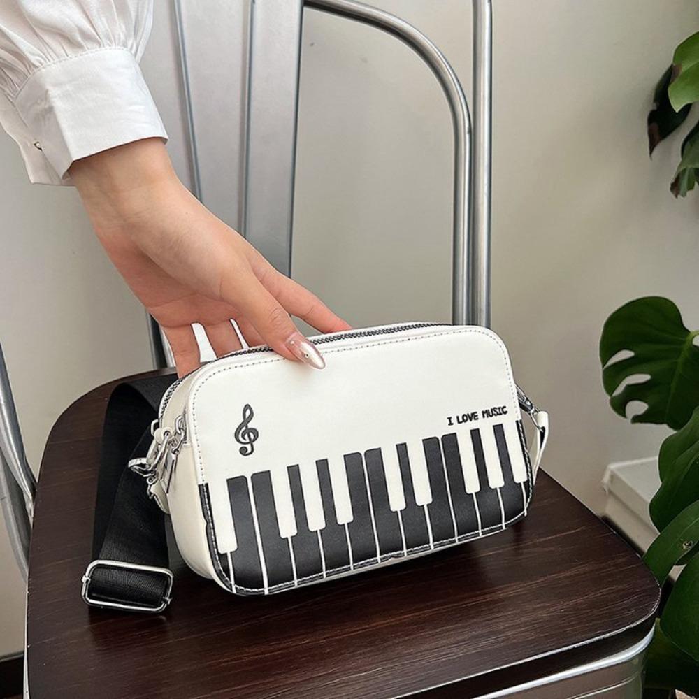 Fashion Mini Square Bag Vintage PU Leather Bag Casual Piano Shoulder Bag Girls