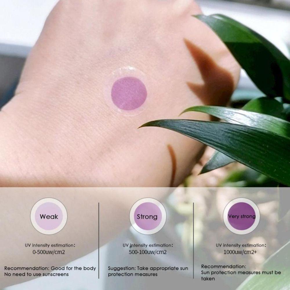 5pcs/set UV Test Stickers Photochromic Self-adhesive Sticker UV Detecting Patches Picnics Hiking