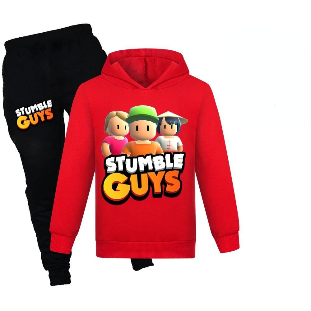 Игры Stumble Guys Детская одежда Толстовка + брюки Комплект для девочек и мальчиков 3-12 лет Детское пальто Весна Осень Спортивный пуловер для малышей