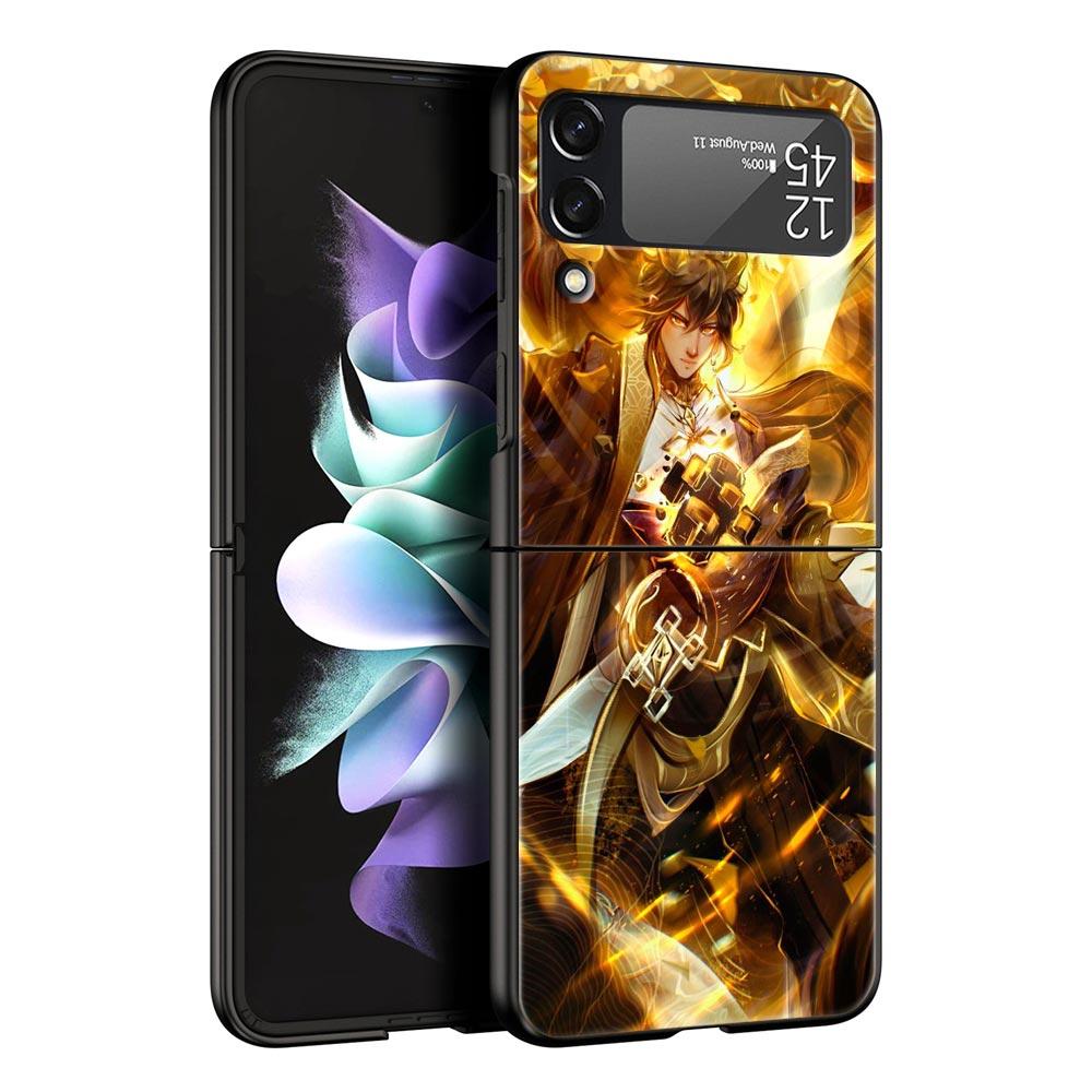 Чехол для телефона Xiao Genshin Impact для Samsung Galaxy Z Flip 3 4 5, черный, складной, жесткий, для ПК, защитный чехол