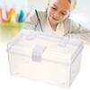 Прозрачный ящик для хранения большой вместимости ручной настольный портативный многофункциональный контейнер для хранения с ручкой для дома