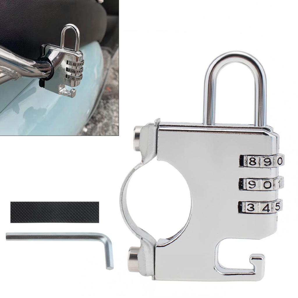 Anti Theft Helmet Combination Lock Aluminum Alloy Universal Motorcycle ATV Scooter No Key Needed