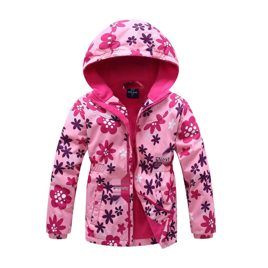 Девочковое флисовое пальто-тренч средней длины: Модная куртка-ветровка на осень/зиму