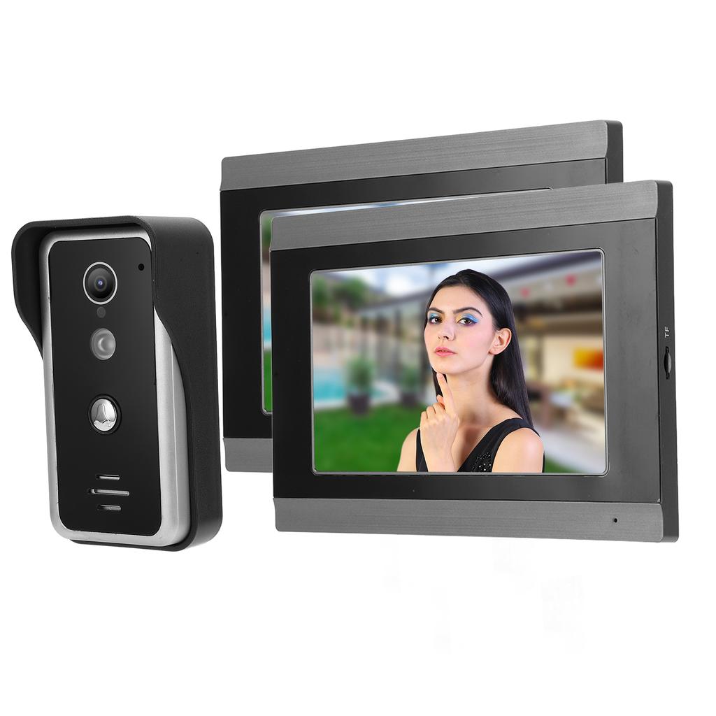Проводной видеодомофон WIFI с 2-мя 7-дюймовыми мониторами и пультом дистанционного управления через приложение для TUYA