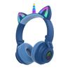 Беспроводные Bluetooth-наушники со светодиодными ушками кошки-единорога