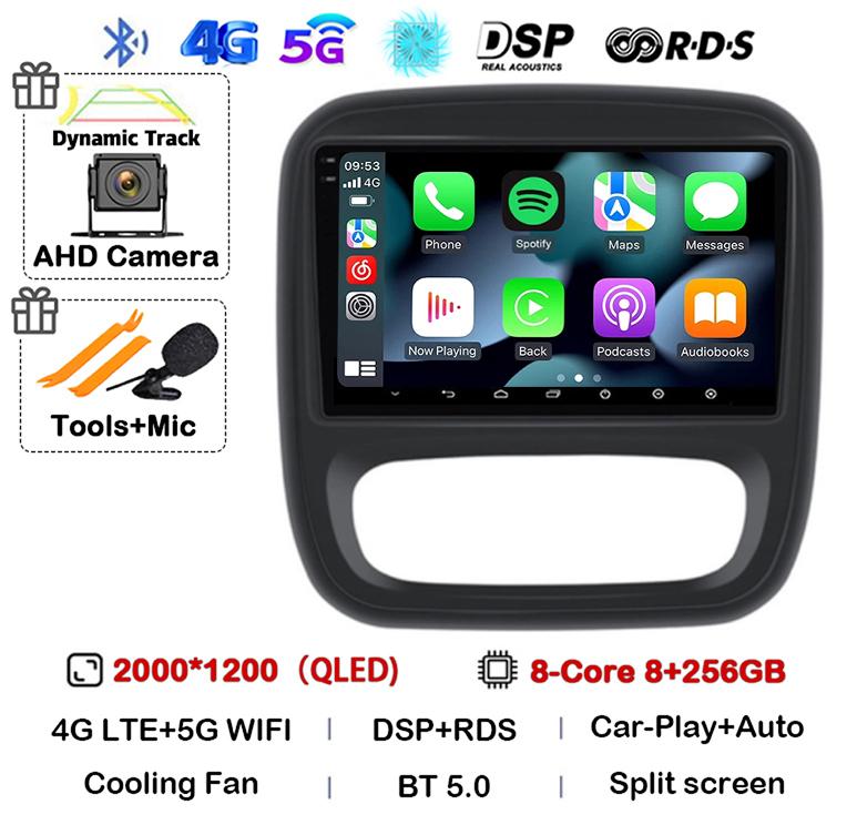 Android 14 Carplay Auto для Renault Trafic 3 2014-2021 Opel Vivaro B 2014-2018 BT Авторадио GPS Мультимедийный Плеер Стерео WIFI+4G