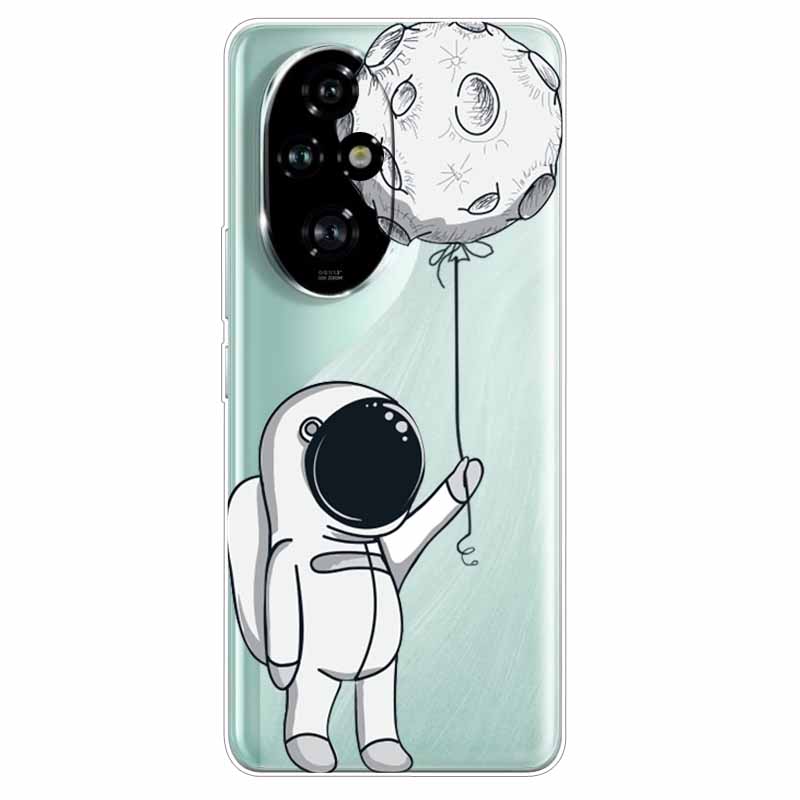 For Honor 200 / 200 Lite / 200 Pro Case Clear Soft TPU Lovely Silicone Back Cases for Honor 200 Pro Transparent Cat Bumpers