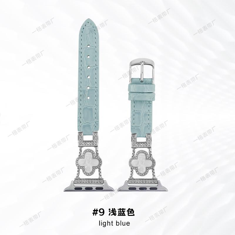 Кожаный ремешок с четырехлистником для Apple Watch iwatch 10-го поколения 98765 ремешок для часов модный женский оптом