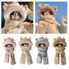 Furry Scarf Hat Gloves Set for Women Outdoor Sports Furry Soft Hat Thickened Headgear Hat for Winter Sports
