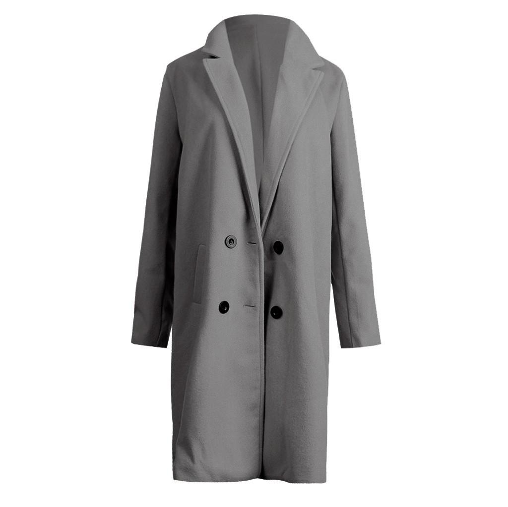Женское длинное шерстяное пальто Элегантное смешанное пальто Тонкое женское длинное пальто Верхняя одежда Куртка