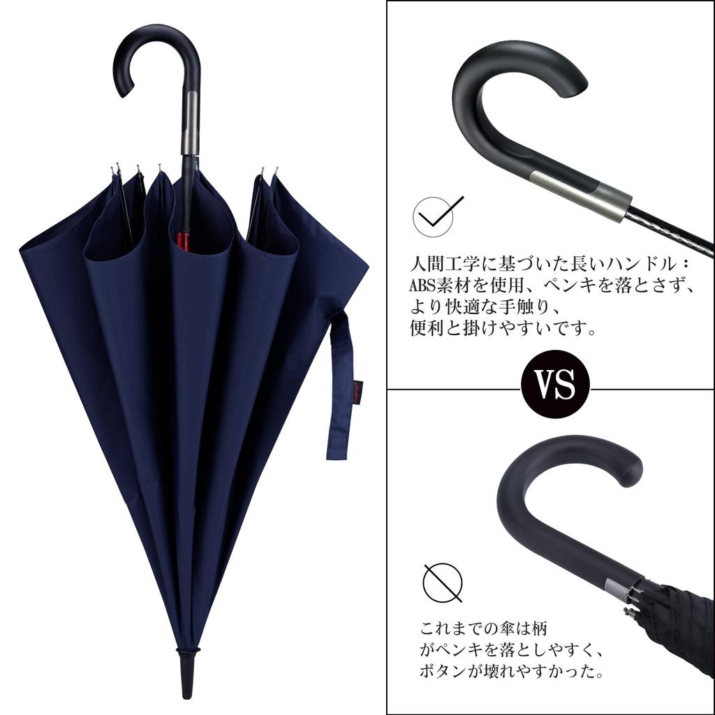 For Strong Winds and Heavy Vialifer Long Super Water Typhoon Wind Teflon Treated Large Rain Automatic Opening Cane Rainy Season Commuting To Storage