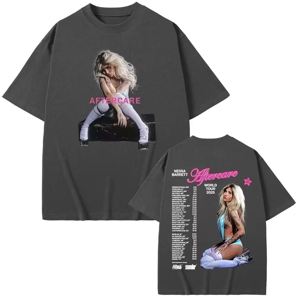Футболка Nessa Барретт Aftercare Tour Мужская Женская Мода Поп-Панк Музыка Футболки Унисекс Винтажные Оверсайз Футболки