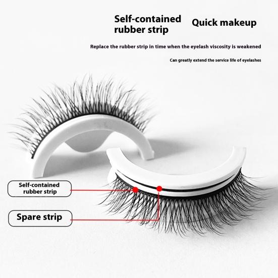 1 пара самоклеящихся накладных ресниц многоразового использования, естественный вид, тонкие, пушистые, синтетические накладные ресницы ручной работы, полоски, женские инструменты для макияжа глаз