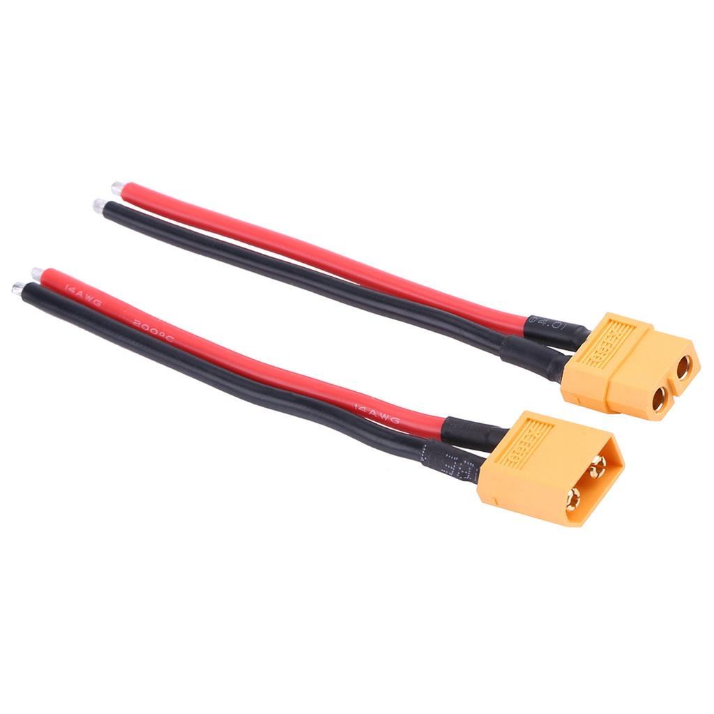 Набор из 2 шт. XT60 Female, Адаптер 14AWG Силиконовый Кабель xt 60 коннекторы Разъем Male stecker xt60 кабель Провод RC Аксессуар