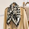 Polka Dot Spring and Summer Fashion Square Scarf for Women In Autumn and Winter Warm Scarf Air Conditioning Shawl Thin Silk Scarf Scarf Scarf