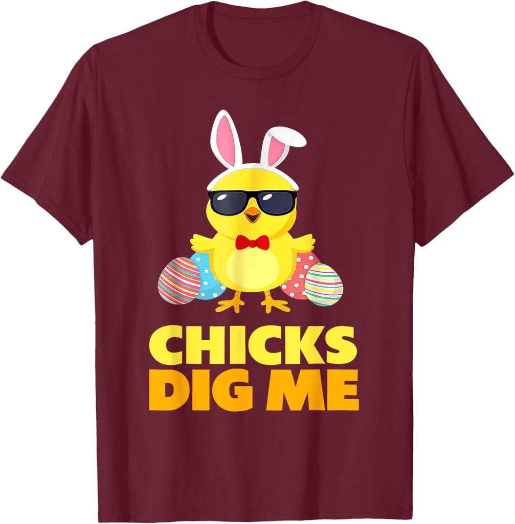 Happy Easter Chicks Dig Me Cute Egg Hunt Funny Unisex T-Shirt