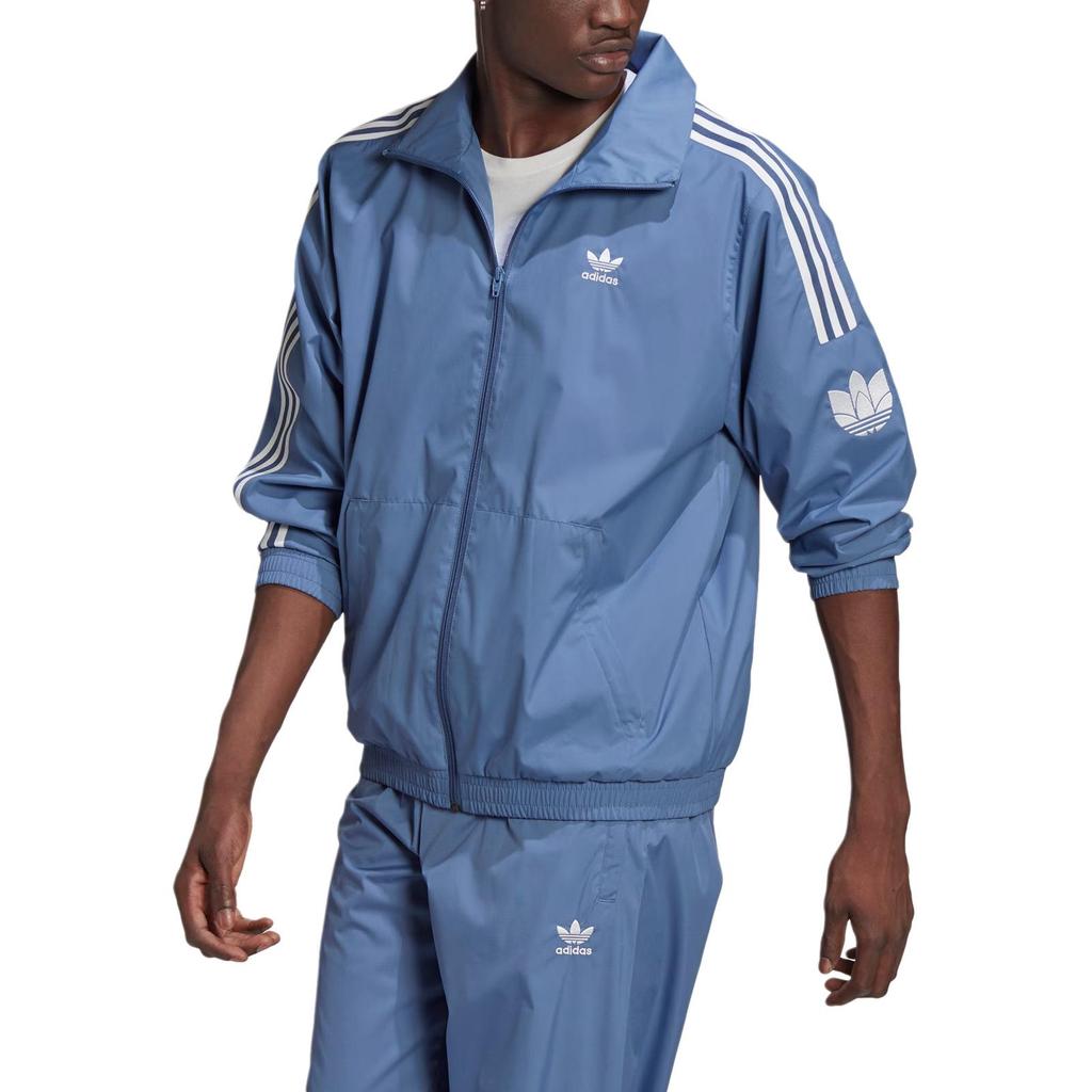 adidas Оригинальная Минималистичная Классическая Спортивная Ретро Полосатая Куртка Унисекс Темно-Синяя JM2715