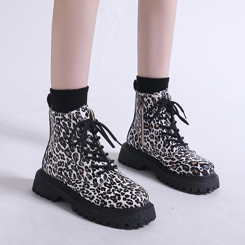Леопардовые балетки на платформе женские ботильоны теплая обувь 2025 года трендовые дизайнерские короткие плюшевые ботинки челси повседневные прогулочные женские ботинки