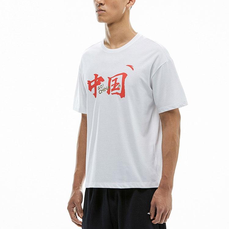 ANTA T Shirts Men's White Crew Neck Moderate Straight Fit 172130106-1