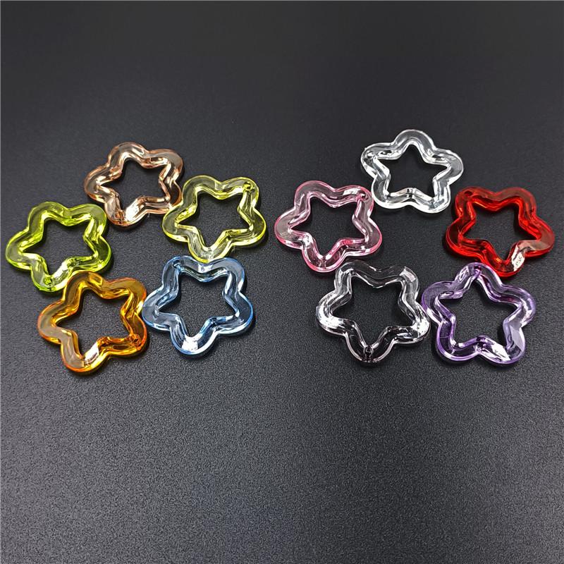 Pentagonal Pendant Creative for Bracelet Earring Making 30mm Star Loose Beads Transparent DIY Jewelry Accessories Charms Fashion Handmade Acrylic