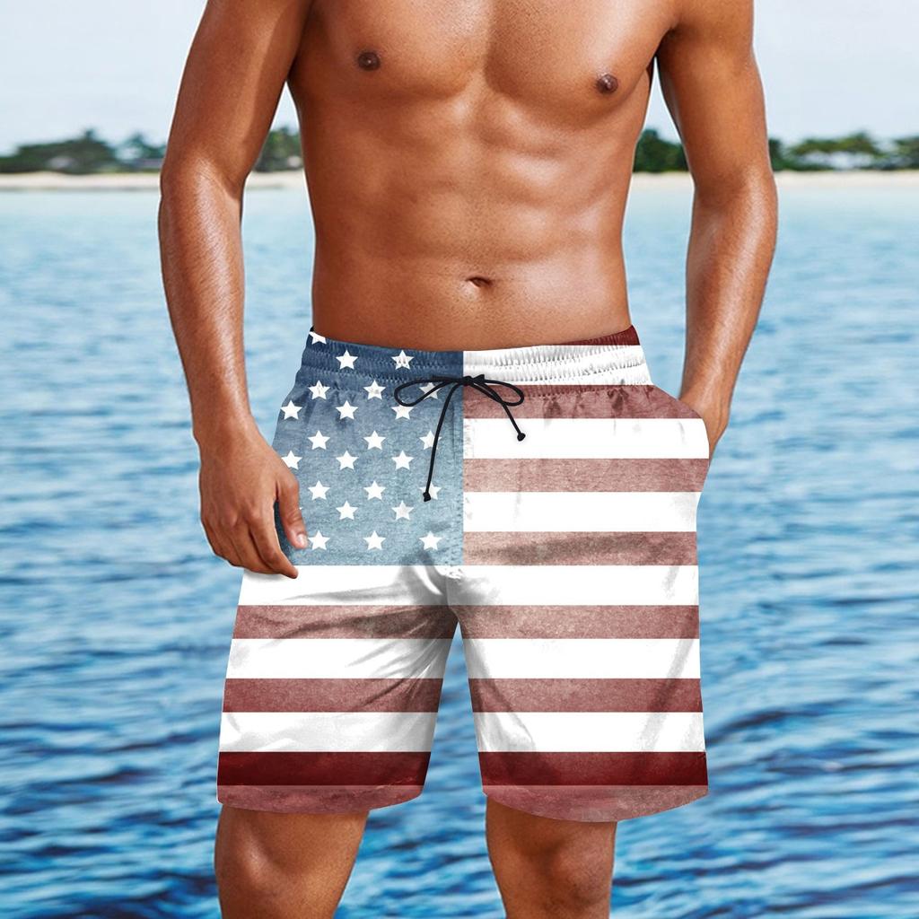Мужские повседневные модные шорты с принтом в честь Дня независимости, мужские свободные дышащие шорты с принтом