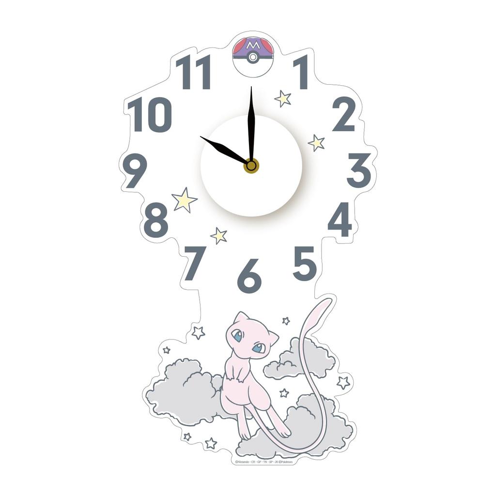 Toyo Case Покемон Настенные часы Легко W29 x В41см Наклейка, Наклеить, (03 Мью)