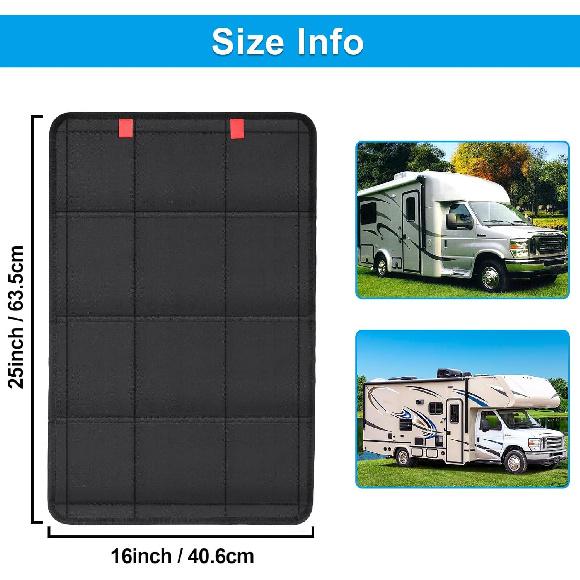 Spurtar Тент-шторка для двери и окна автодома 25'' X 16'', Складная шторка для окна автодома с защитой от УФ-лучей и функцией приватности для кемперов, морских транспортных средств, путешествий